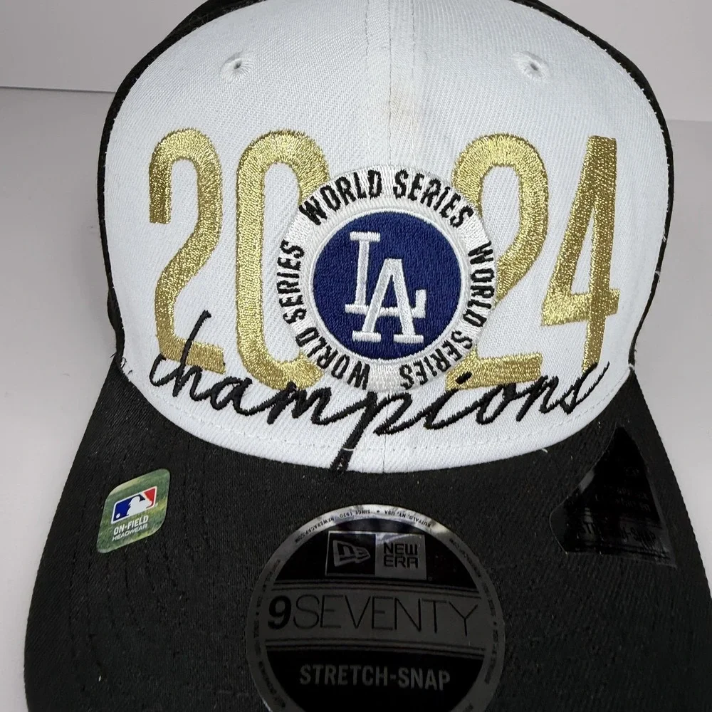 Los Angeles Dodgers Hat Cap Snap‎ Back Mens OSFA Black 2024 World Series New Era